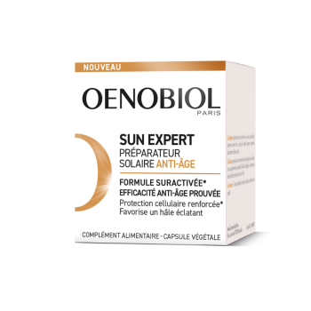 Sun Expert Préparateur solaire anti-âge Oenobiol - pot de 30 capsules