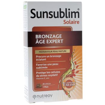 Sunsublim solaire bronzage âge expert Nutreov - boîte de 28 capsules