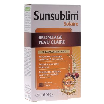 Sunsublim bronzage peau claire Nutreov - boîte de 28 capsules