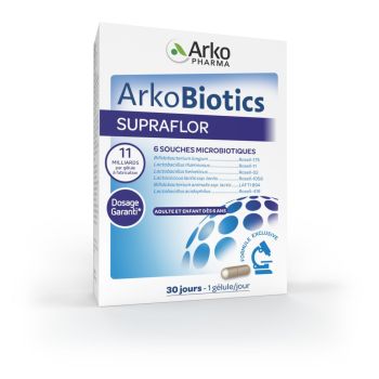 Supraflor ferments lactiques adultes & enfants Arkopharma - boite de 30 gélules