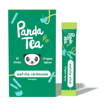 Thé Matcha cérémonie bio Panda Tea - boîte de 10 sticks