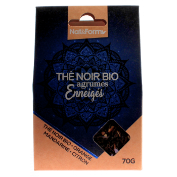 Thé noir bio agrumes enneigés Nat&form - boite de 70g