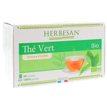 Thé vert tonus et vitalité Herbesan - boîte de 20 sachets