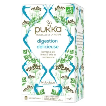 Infusion digestion délicieuse bio Pukka - boîte de 20 sachets