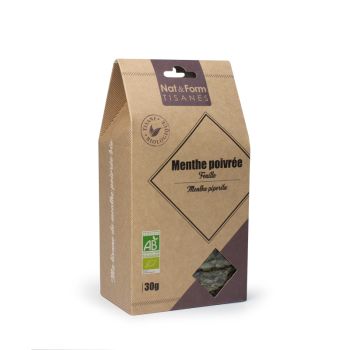 Tisane feuille menthe poivrée bio Nat & Form - sachet de 30 g