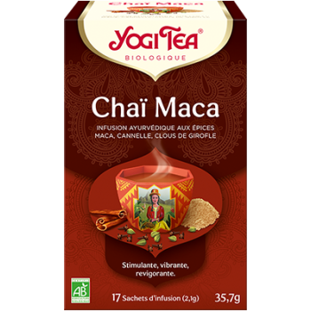 Tisane ayurvédique Chaï maca bio Yogi Tea - boîte de 17 sachets