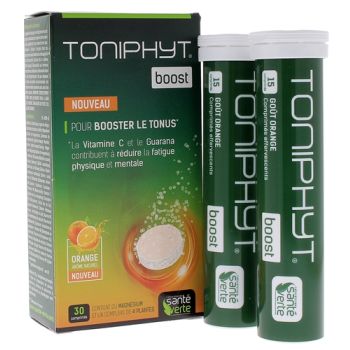 Toniphyt boost goût orange Santé verte - boite de 30 comprimés effervescents