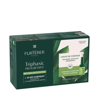 Triphasic Progressive Chute de cheveux Traitement antichute progressive René Furterer - boite de 8 flacons