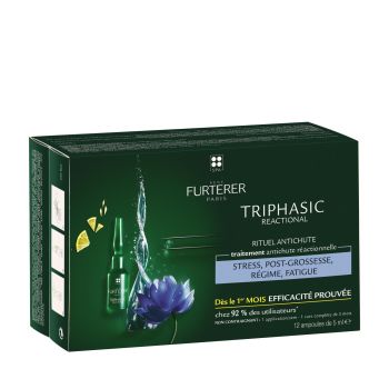 Triphasic Reactional Rituel antichute traitement antichute réactionnelle René Furterer - boîte de 12 ampoules