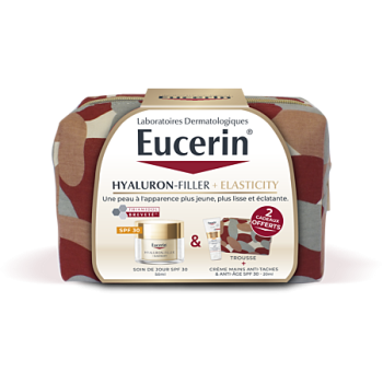 Trousse Hyaluron-Filler + elasticity soin de jour Eucerin - pot de 50ml + crème mains 22ml et trousse offerte