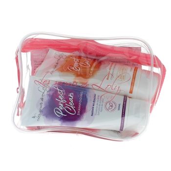 Trousse de voyage cheveux frisés Les Secrets de Loly - trousse de 4 produits