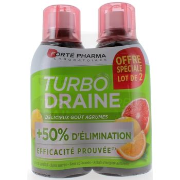 Turbo draine goût agrumes Forté Pharma - Lot de 2 flacons de 500 ml