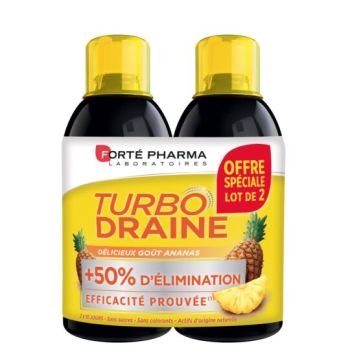 Turbodraine goût ananas Forté Pharma - lot de 2 flacons de 500 ml