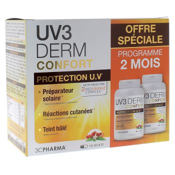 UV3 Derm Confort 3C Pharma - lot de 2 boîtes de 60 gélules