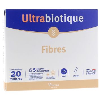 Ultrabiotique fibres 10 jours Nutrisanté - boîte de 10 sticks