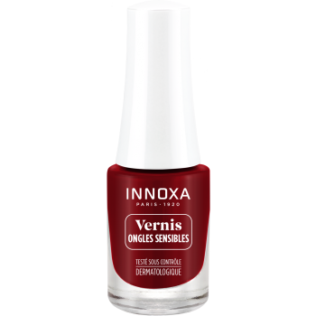 Vernis à ongles hypoallergénique rouge couture 401 Innoxa - flacon de 5 ml