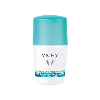 Déodorant anti-transpirant 48h anti-traces blanches & jaunes Vichy - roll-on bille de 50 ml