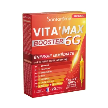 Vita'max booster 6G Santarome - boîte de 20 ampoules de 10ml