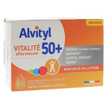 Vitalité 50+ effervescent Alvityl - boîte de 30 comprimés effervescents