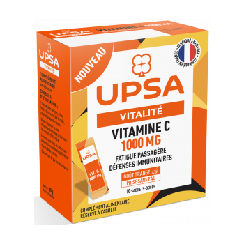 Vitalité Vitamine C 1000 mg UPSA - boîte de 10 sachet-doses