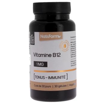 Vitamine B12 1mg Nat&Form - pot de 30 gélules