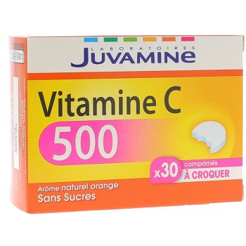 Vitamine C 500 Juvamine - boîte de 30 comprimés à croquer