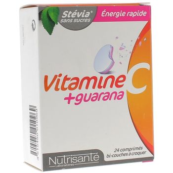 Vitamine C + Guarana Booster Nutrisanté - Boite de 24 comprimés à croquer