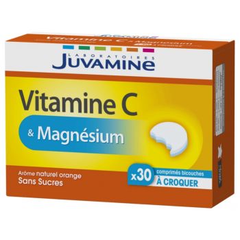 Vitamine C & magnésium Juvamine - boîte de 30 comprimés à croquer