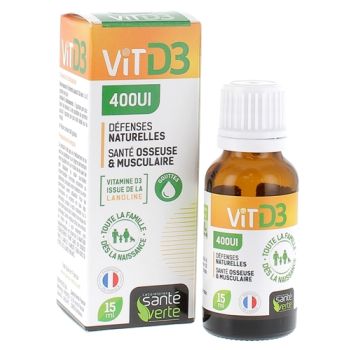 Vitamine D3 400UI Santé Verte - flacon de 15 ml