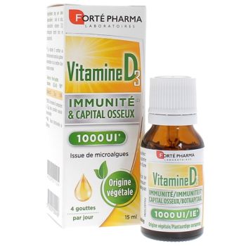 Vitamine D3 Immunité et capital osseux Forté Pharma - flacon compte-gouttes de 15ml