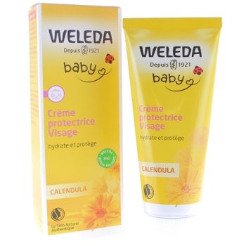 Crème protectrice visage au Calendula Weleda bébé - tube de 50 ml