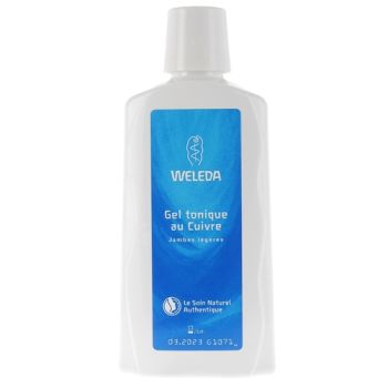 Gel tonique au cuivre jambes légères Weleda - flacon de 200 ml