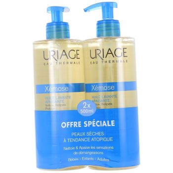 Xémose Huile Nettoyante Apaisante Uriage - Lot de 2 tubes de 500ml