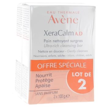 XeraCalm A.D Pain nettoyant surgras Avène - lot de 2 pains de 100 g