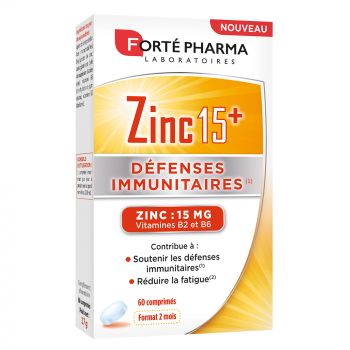 Zinc 15+ Forté Pharma - boîte de 60 comprimés