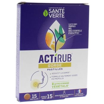 Actirub gorge Santé verte - boite de 15 pastilles