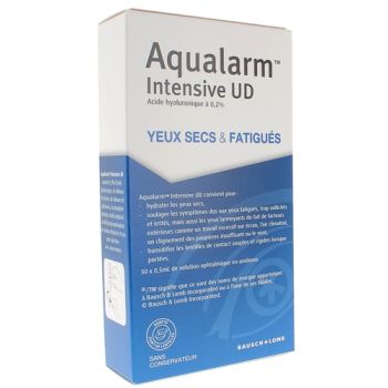 Aqualarm intense UD Bausch+Lomb - 30 unidoses de 0,5 ml de solution ophtalmique