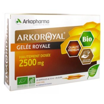 ArkoRoyal Gelée royale bio 2500mg Arkopharma - boîte de 20 ampoules