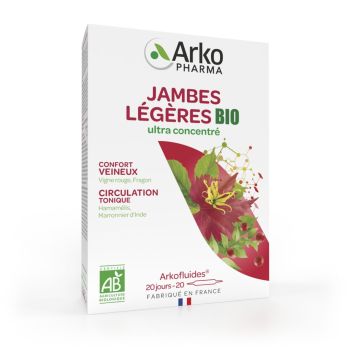 Arkofluides jambes légères Arkopharma - boîte de 20 ampoules