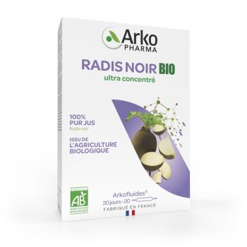 Arkofluides radis noir Arkopharma - Boîte de 20 ampoules