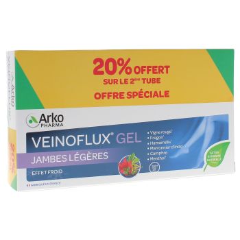 Veinoflux Gel Jambes légères effet froid Arkopharma - lot de 2 tubes de 150 ml