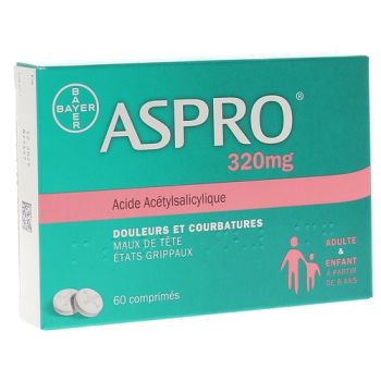 Aspro 320mg comprimé - boîte de 60 comprimés