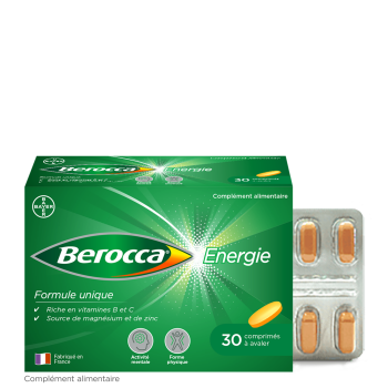 Berocca Energie  Vitamine B et C, magnésium et Zinc 30 comprimés pelliculés