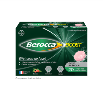 Berocca Boost Vitamines, Caféine et Guarana - boîte de 20 comprimés effervescents