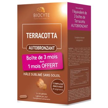 Terracotta autobronzant Biocyte - lot de 3 boîtes de 30 gélules