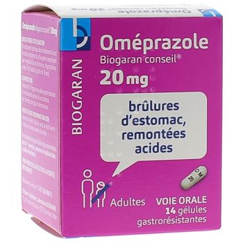 Oméprazole 20mg gélule gastrorésistante Biogaran - boite de 14 gélules