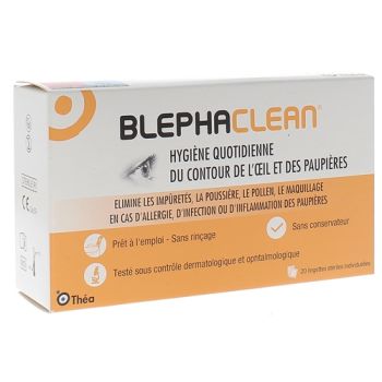 Blephaclean hygiène des paupières - boite de 20 compresses