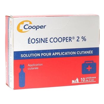 Eosine cooper 2% solution pour application cutanée - 10 unidoses de 2 ml