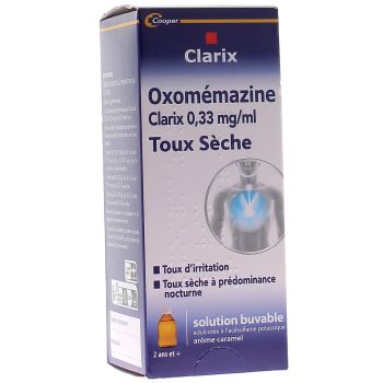 Oxomémazine Cooper 0,33 mg/ml Toux sèche - flacon de 150 ml