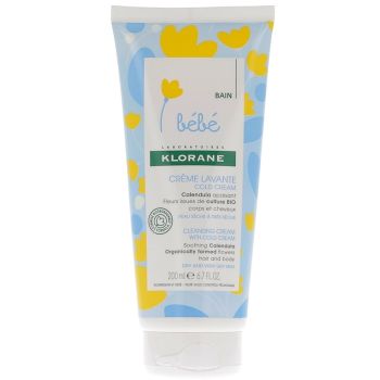 Crème lavante Cold Cream Klorane Bébé - tube de 200 ml